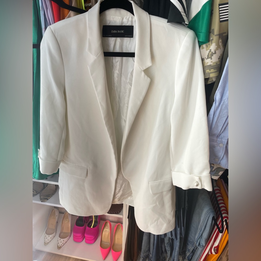Zara White Women's Blazer Jacket